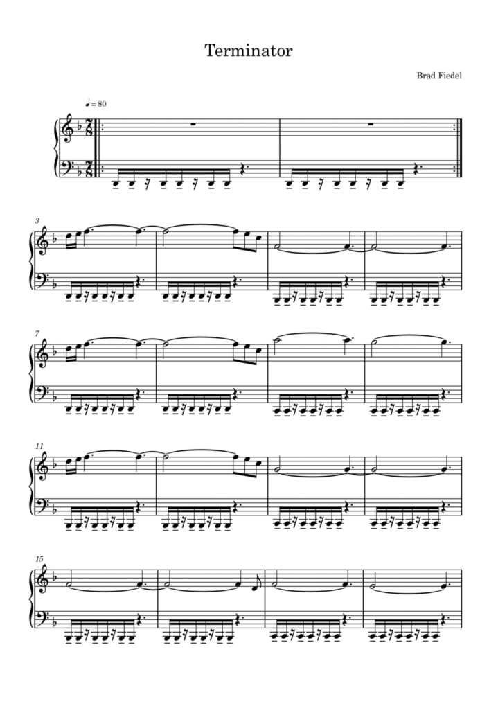 Partition musique terminator Chartres