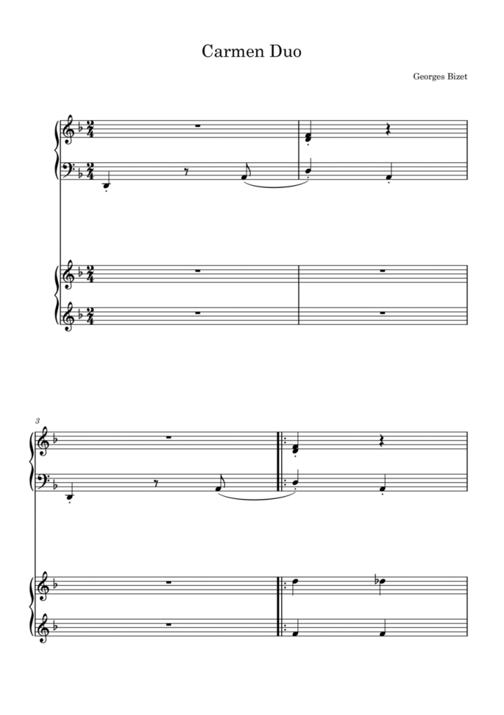 Partition piano Carmen Chartres